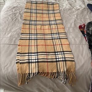 Look alike Burberry tan cashmere scarf.